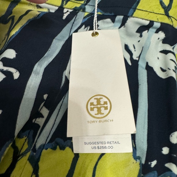 $258 TORY BURCH Printed Jersey Skirt Navy Poppies Bloom Size L NEW WITH TAG! - Picture 11 of 11